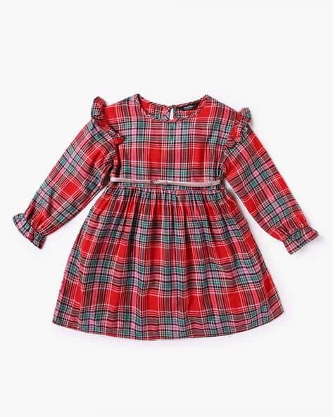 Yousta Kids - Girls Checked A-Line Dress