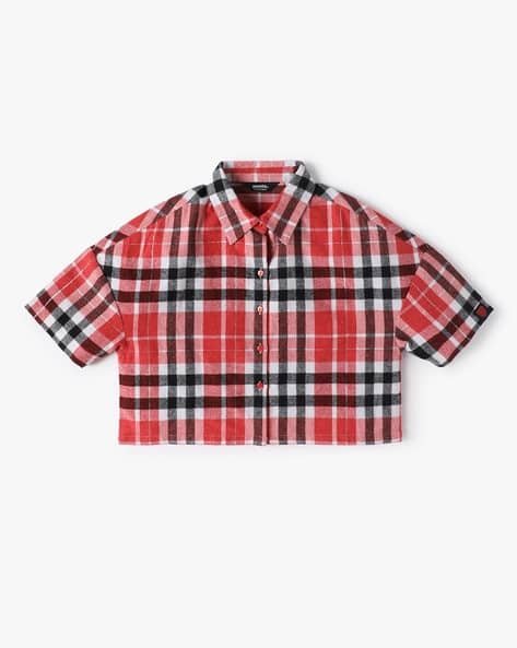 Yousta Kids - Girls Checked Boxy Fit Shirt