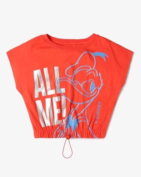 Yousta Kids - Girls Donald-Duck Relaxed Fit Round-Neck T-Shirt