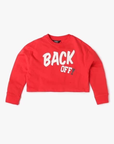 Yousta Kids - Girls Printed Regular Fit Crop Sweatshirt