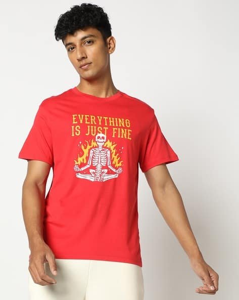 Yousta - Men Printed Regular Fit Crew-Neck T-Shirt