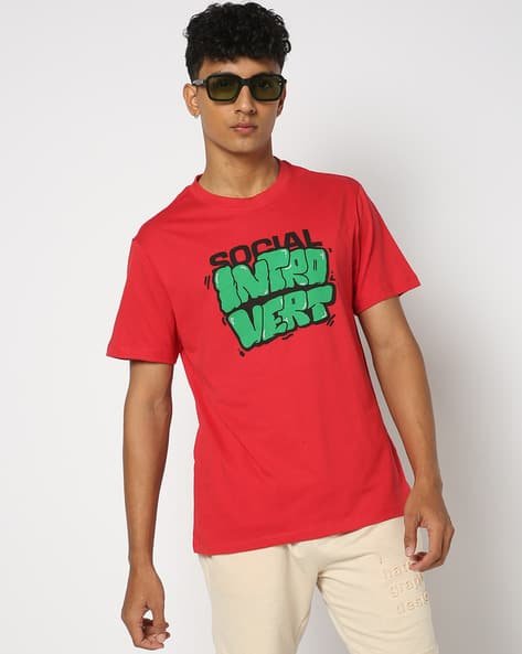 Yousta - Men Printed Regular Fit Crew-Neck T-Shirt