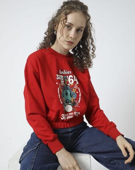 Yousta - Women Archie Printed Relaxed Fit Sweatshirt