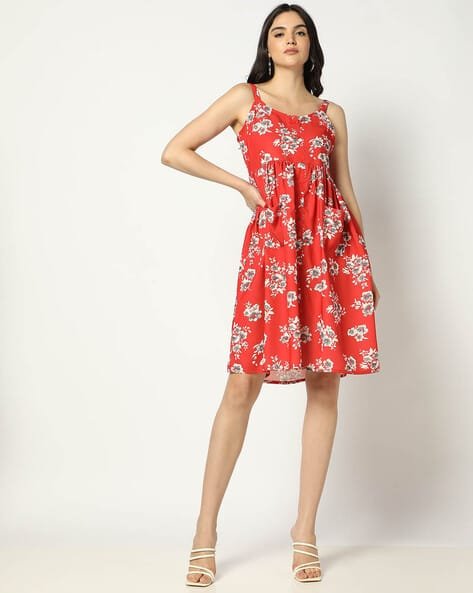 Yousta - Women Floral Print A-Line Dress