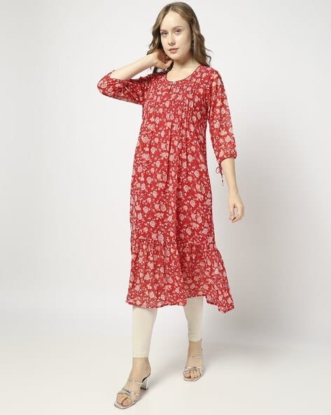 Yousta - Women Floral Print Flared Kurta