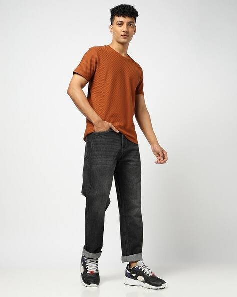 Yousta - Men Patterned Regular Fit Crew-Neck T-Shirt