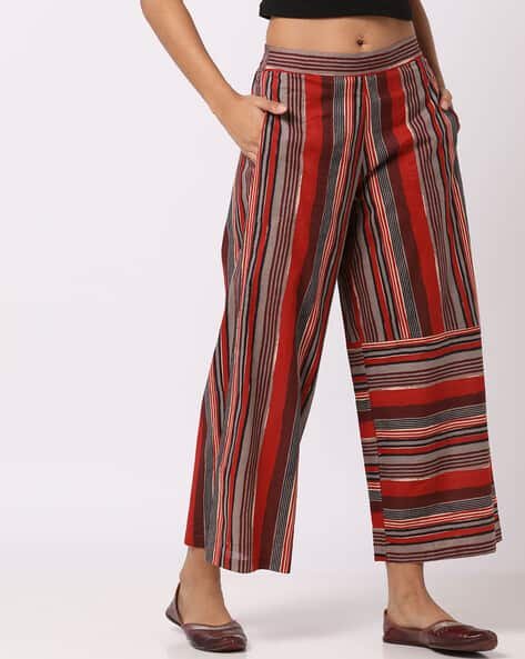 Yousta - Striped Cotton Palazzos