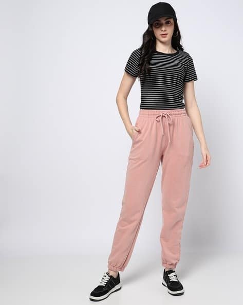 Yousta - Women Cotton Joggers with Drawstring Elasticated Waist
