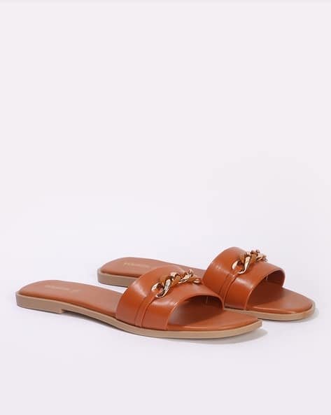 Yousta - Women Slides with Chain Accent