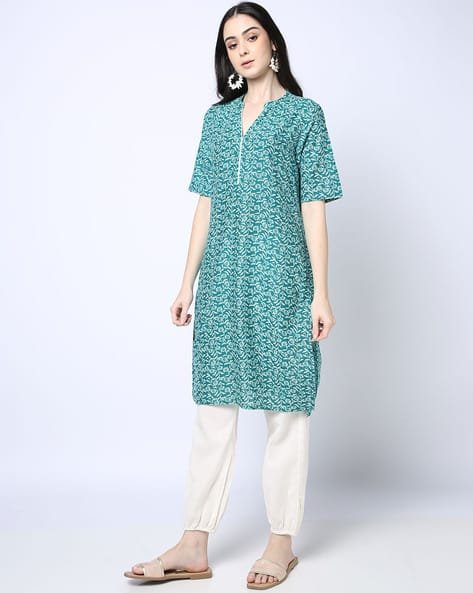 Yousta - Women Floral Print Straight Kurta