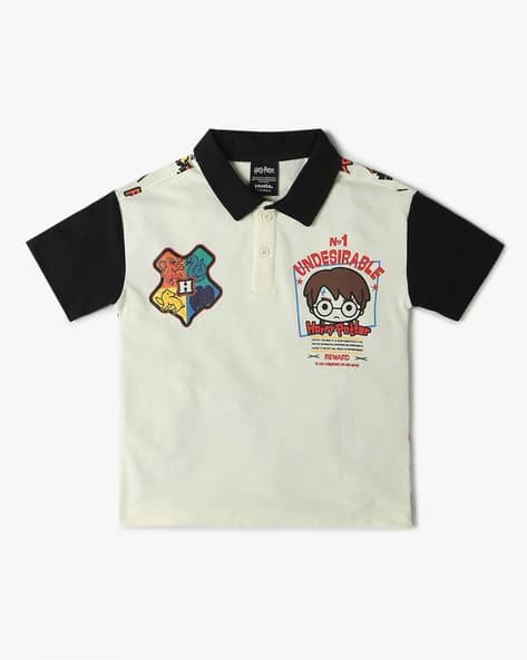 Yousta Kids - Boys Typographic Print Regular Fit Polo T-Shirt