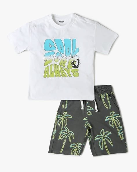 Yousta Kids - Boys Graphic Print T-Shirt & Shorts Set