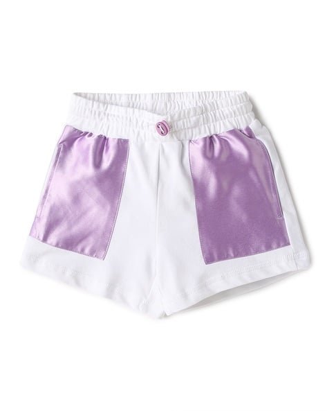 Yousta Kids - Girls Colourblock Regular Fit Cotton Shorts