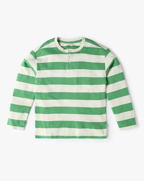 Yousta Kids - Boys Striped Regular Fit Henley T-Shirt