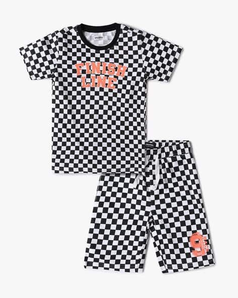 Yousta Kids - Boys Checked T-Shirt & Pants Set