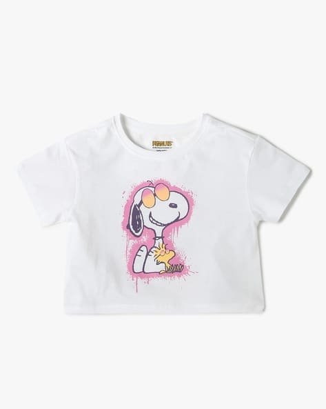 Yousta Kids - Girls Core Snoopy Print Relaxed Fit Round-Neck T-Shirt