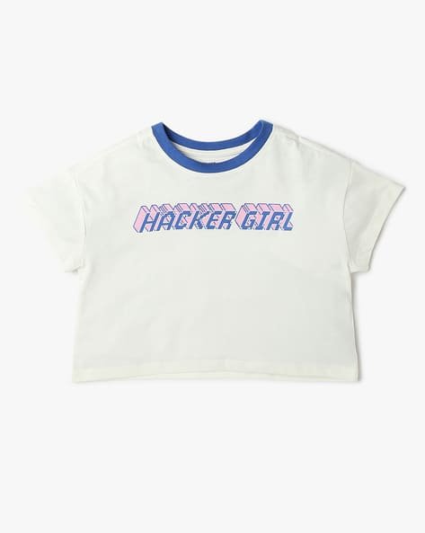 Yousta Kids - Girls Core Typographic Print Relaxed Fit Round-Neck T-Shirt