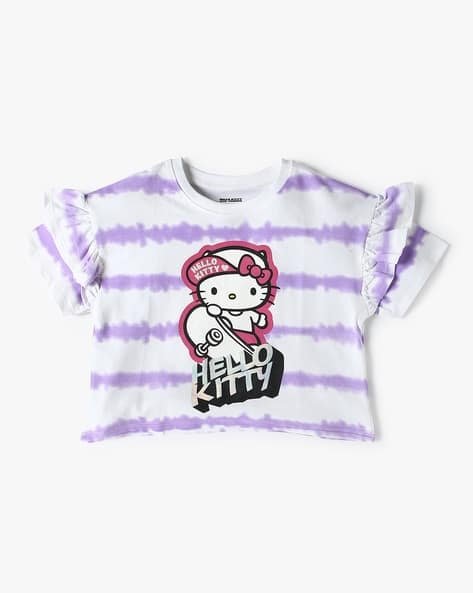 Yousta Kids - Girls Hello Kitty Print Cotton Round-Neck T-Shirt