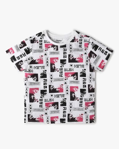 Yousta Kids - Girls Printed Regular Fit Crew-Neck T-Shirt