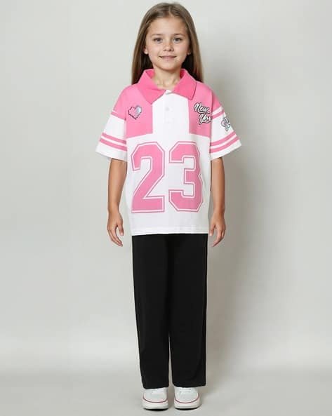 Yousta Kids - Girls Printed Relaxed Fit Polo T-Shirt