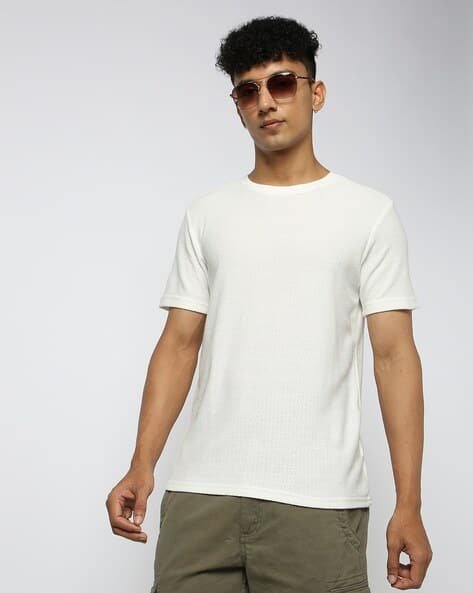 Yousta - Men Patterned Regular Fit Crew-Neck T-Shirt