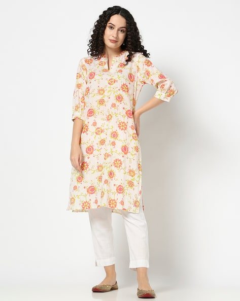Yousta - Women Floral Print Straight Kurta