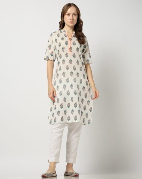 Yousta - Women Floral Print Straight Kurta