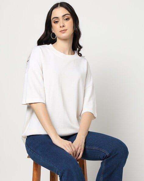 Yousta - Women Oversized Round-Neck T-Shirt