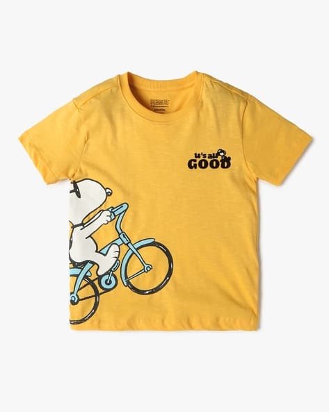 Yousta Kids - Boys Snoopy Print Relaxed Fit Round-Neck T-Shirt