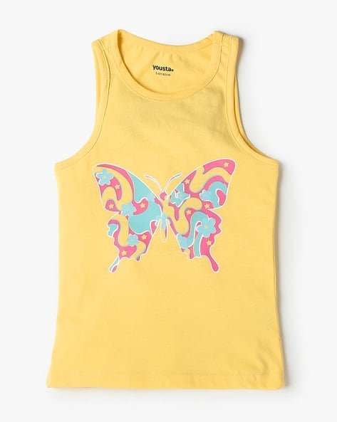 Yousta Kids - Girls Graphic Print Relaxed Fit Crew-Neck T-Shirt