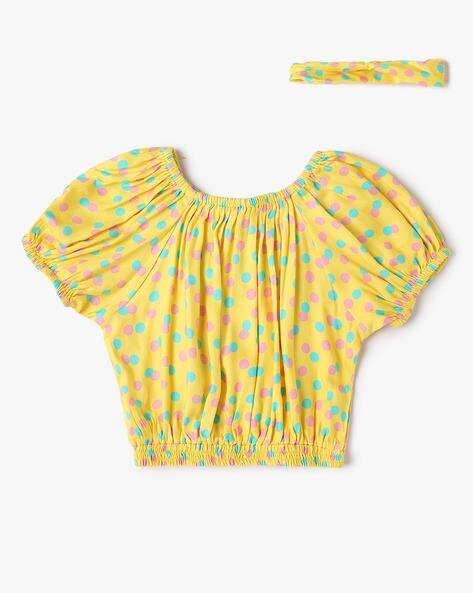 Yousta Kids - Girls Polka-Dot Print Top with Headband