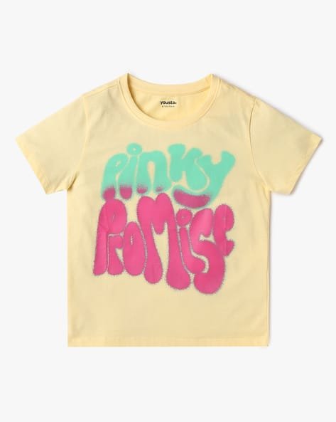 Yousta Kids - Girls Printed Crew-Neck T-Shirt