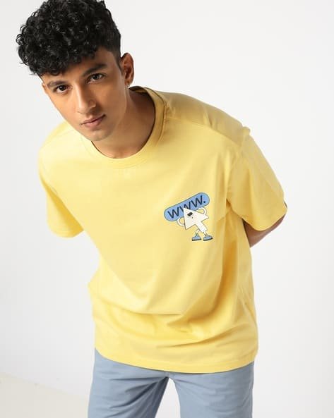 Yousta - Men Graphic Print Relaxed Fit Crew-Neck T-Shirt