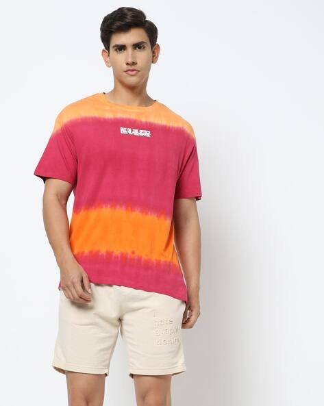 Yousta - Men Ombre-Dyed Relaxed Fit Crew-Neck T-Shirt