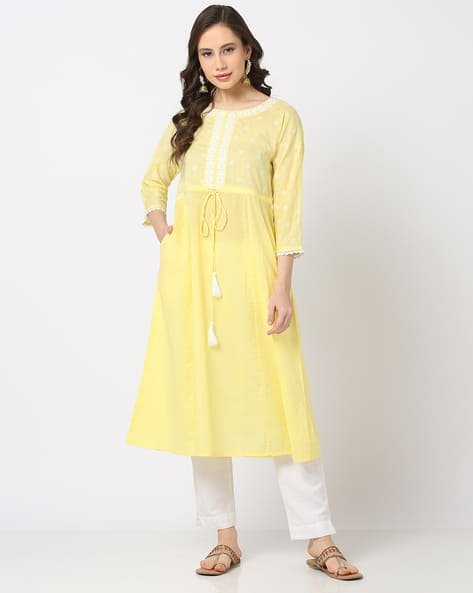 Yousta - Women Embroidered A-Line Kurta